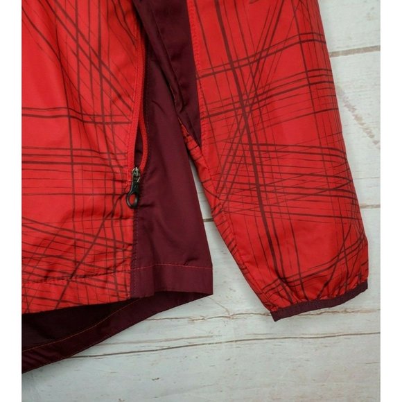 Rare Russell Red Burgundy Full Zip Hooded Small (34-36) Windbreaker Jacket - Picture 5 of 11
